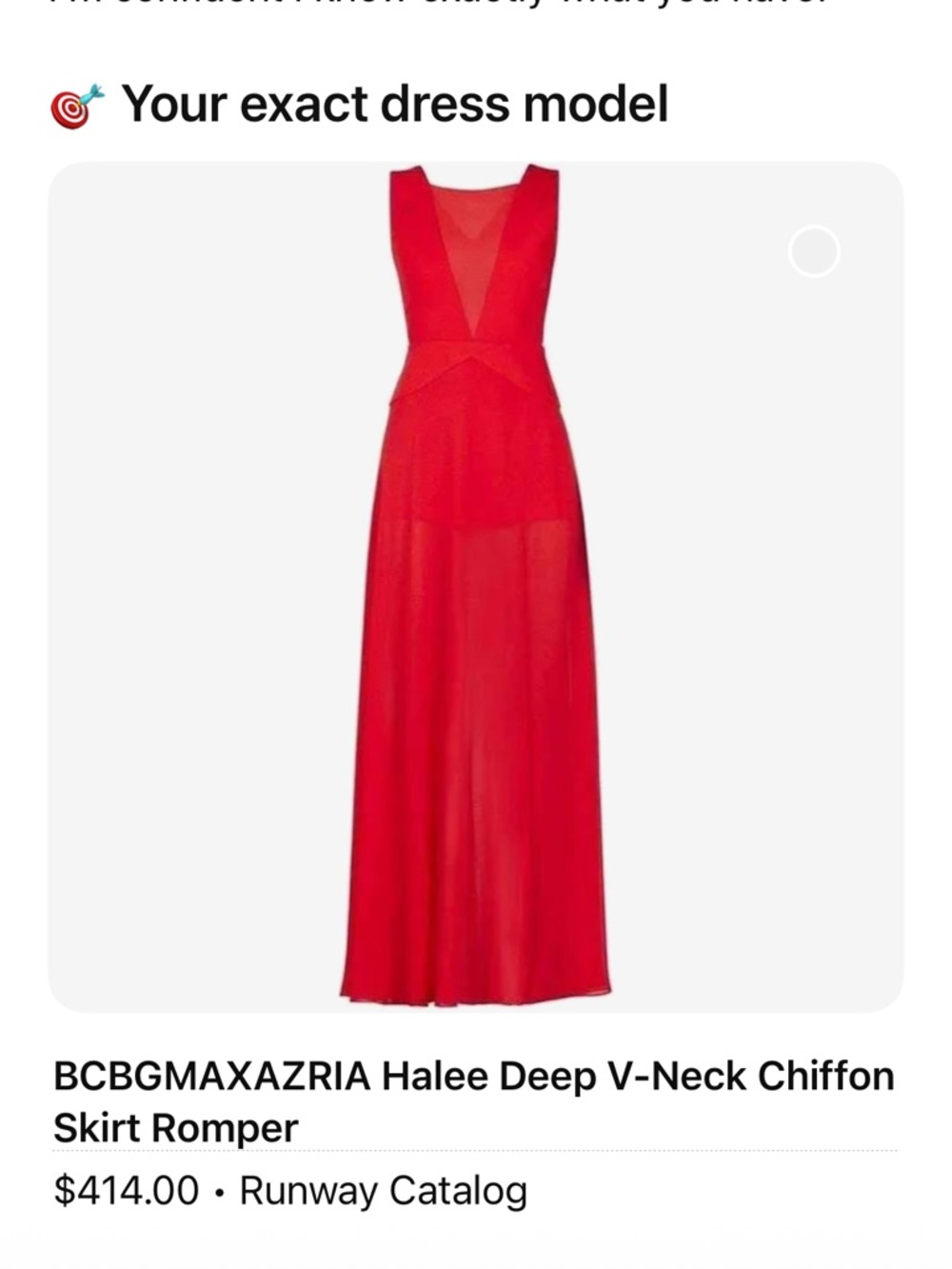 BCBGMaxAzria Red Deep V-Neck Maxi Chiffon skirt romper